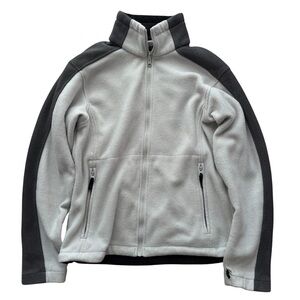Columbia Sportswear Vintage Vortex Fleece Full Zip White Grey Jacket Minimalist